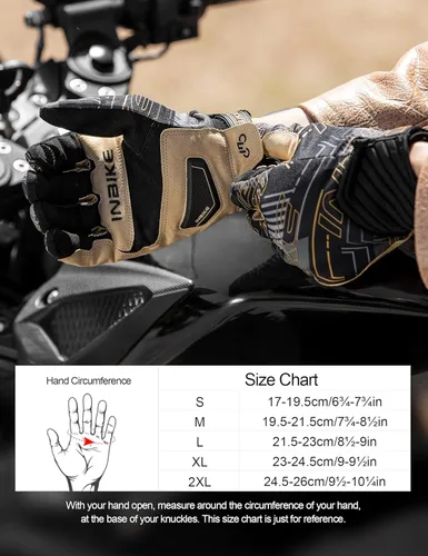 Vista 6 de INBIKE Guantes transpirables de motocross para hombre, con protección de nudillos duros, pantalla táctil para motocicleta, deportes de motor