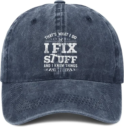 Vista 9 de I Fix Things Hat, I Fix Stuff and Know Things Sombrero para hombres, Thats What I Do I Fix Stuff Hat, Hat I Fix Stuff 8 (negro)
