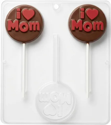 Vista 7 de Molde de caramelo I (Heart) Mom Chocolate Lollipop Lollipops Candy Mold Día de la Madre 5006