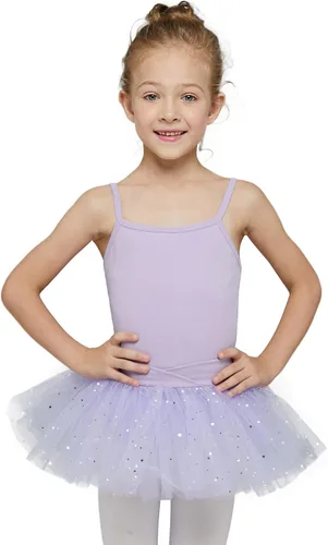 Vista 9 de MdnMd Trajes de bailarina para niñas pequeñas, tutú de ballet con leotardo y falda de bailarina Rosa ballet