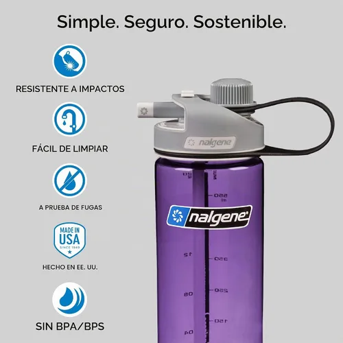 Vista 2 de Nalgene Tritan - Agua multibebida sin BPA, 20 onzas, azul