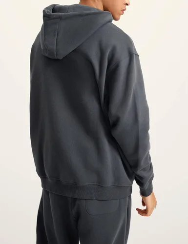 Vista 5 de FAIABLE Sudadera de gran tamaño con capucha para hombre, de forro polar, de algodón, con bolsillo