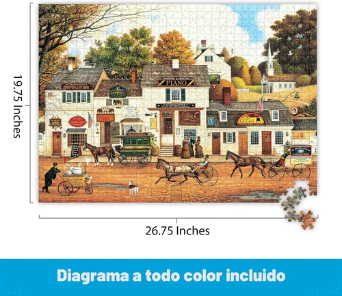 Vista 3 de Buffalo Games Charles Wysocki Olde Cape Cod - Rompecabezas de 1000 piezas - 26.75 x 19.75 pulgadas, paquete de 1-1000 piezas rompecabezas