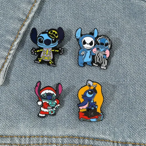 Vista 4 de Ohana - Alfileres esmaltados de puntada de anime Ohana Means Family Stitch Pines de solapa para mujeres, hombres, niñas, niños, broche, mochila