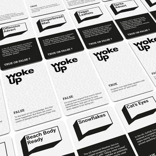 Vista 5 de Bubblegum Stuff Woke Up - The Woke AF Trivia Game - Divertido juego de apilamiento de cartas verdaderas o falsas - Juegos de cartas para adultos