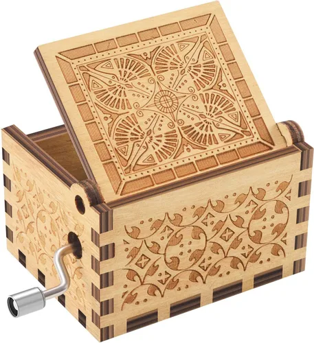 Vista 7 de ukebobo Caja de música de madera, caja de música You are My Sunshine, de tía a sobrino, regalos para niños, 1 juego