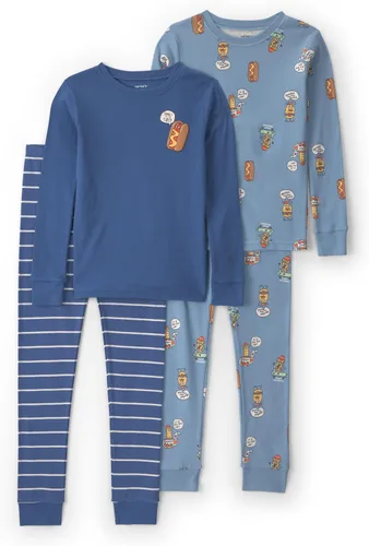 Vista 26 de Carter's Conjunto de pijama de algodón ajustado de 4 piezas para niños Perro rayado
