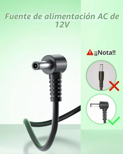 Vista 5 de VHBW Adaptador de CA de 12 V AD-A12150LW compatible con cable de alimentación Casio Privia compatible con teclados Casio PX-130, PX-330, PX-3
