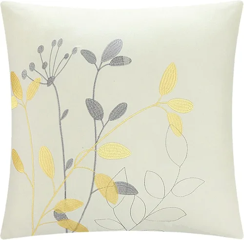 Vista 11 de Chic Home, set de cama de 8 unidades, colcha bordada con diseño floral., Microfibra, Amarillo, King