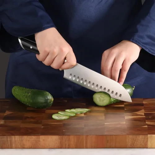 Vista 6 de Cangshan HELENA Serie Acero Alemán Forjado 7" Cuchillo Santoku (negro)