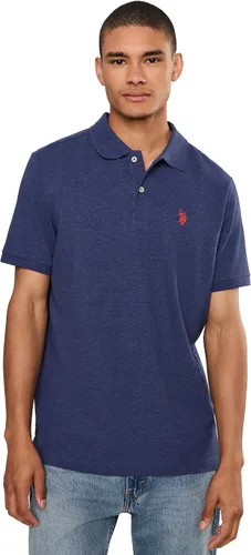 Vista 31 de Polo de piqué de algodón sólido para hombre con pequeño Pony Gris jaspeado