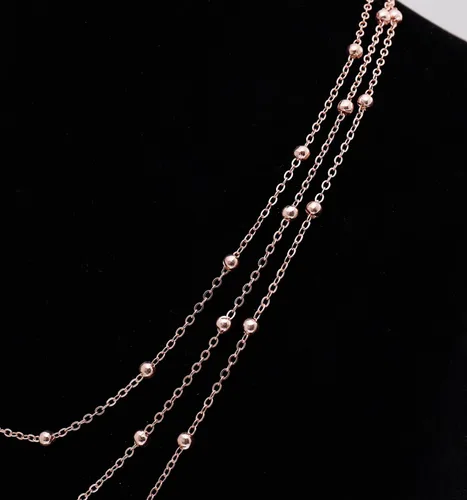 Vista 4 de MOLOCH Gargantilla de capa de cadena larga con borla para mujeres y niñas, hecho a mano, estación de cuentas y collar de cadena de abalorios, collar