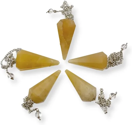 Vista 23 de WholesaleGemShop Péndulo facetado de cristal de piedras preciosas naturales