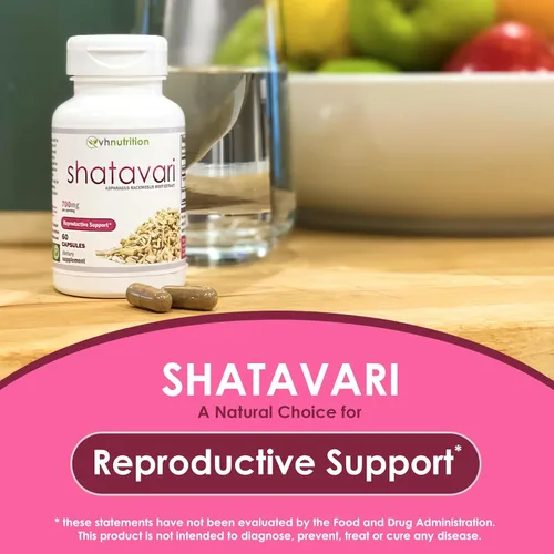 Vista 3 de VH Nutrition SHATAVARI 700 mg de extracto de espárragos racemosos Vitalidad femenina* y rejuvenecimiento* Equilibrio de estrógeno natural*