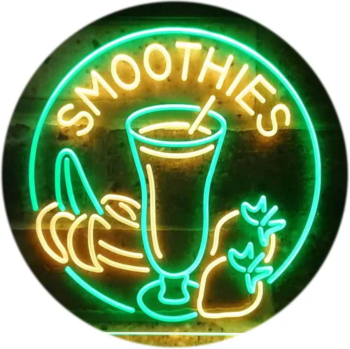 Vista 11 de ADVPRO Smoothies Fruit Drink Shop Señal de neón LED de doble color azul y rojo 24 "x 16" st6s64-i3343-br