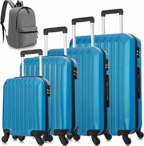Vista 2 de yotefe Juego de maletas rígidas equipaje de viaje con ruedas juego de maleta maleta giratoria para mujeres y hombres Azul Juego de equipaje