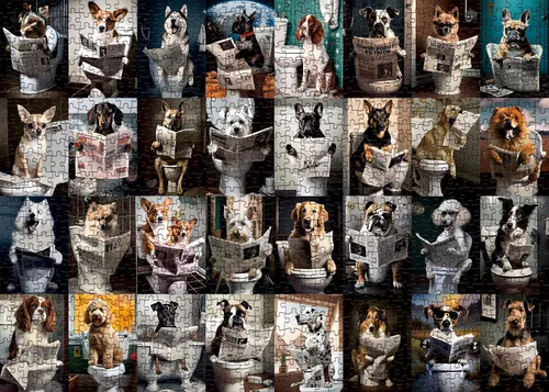 Vista 18 de Rompecabezas de animales divertidos de 1000 piezas para adultos, rompecabezas coloridos de perro, caballo, león, rompecabezas de elefante, panda