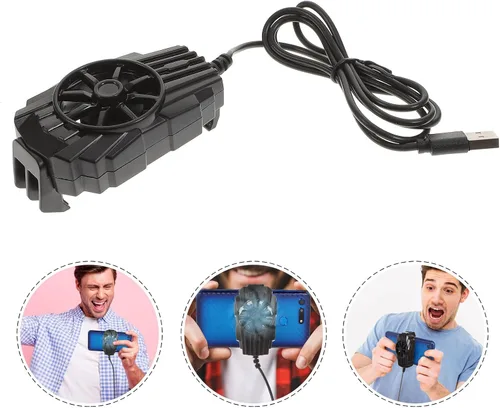Vista 8 de Mobile Phone Cooler with Retractable Clasp Design and Cooling Plates Black PC Phone Radiator Fan for Heat Dissipation and Easy to Carry and Live