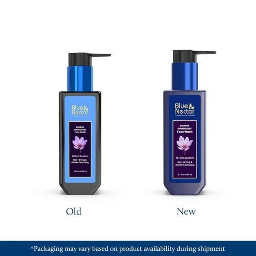 Vista 2 de Blue Nectar Kumkumadi - Jabón facial iluminador con azafrán para mujeres y hombres, limpiador facial antigranos sin sulfato