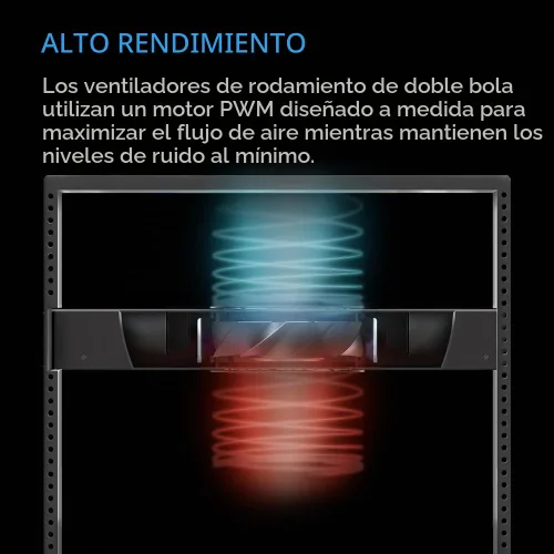Vista 4 de AC Infinity CLOUDPLATE T2, ventilador de montaje en rack 1U, flujo de aire de escape superior, para refrigeración AV, cine en casa, racks de red