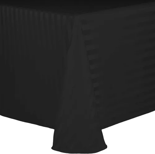 Vista 16 de Ultimate Textile Mantel ovalado de rayas satinadas (59.8 x 83.9 in), color marrón oscuro Espresso