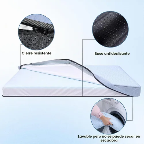 Vista 6 de Cama refrescante para perros grandes, cama ortopédica de espuma viscoelástica para perros con nueva tela de enfriamiento, cama impermeable y lavable