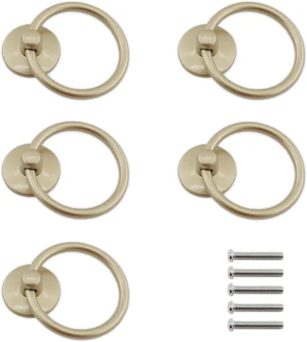 Vista 9 de Manijas de gabinete de cocina, tiradores de anillos de cajón de metal, manijas y pomos de gabinete de un solo agujero, accesorios para gabinete