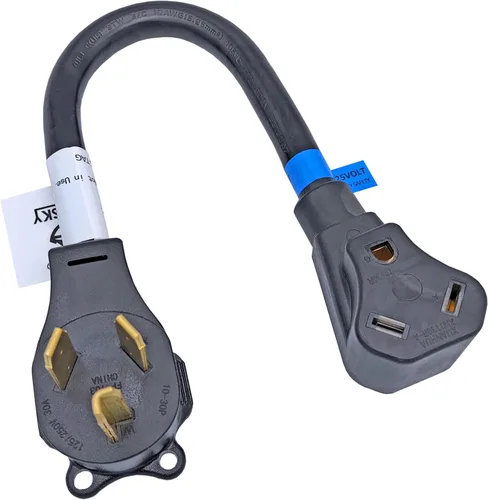 Vista 7 de FC-143TT Enchufe de secadora a adaptador RV 30A macho 14-30P a hembra TT-30R 30A 125V