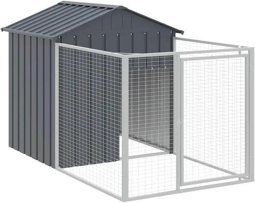 Vista 14 de vidaXL Casa para Perros con Techo Antracita 46.1"x239.8"x48.4" Acero Galvanizado