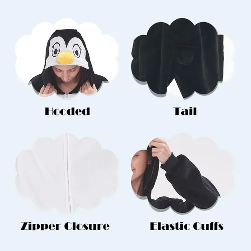 Vista 6 de NEWCOSPLAY Unisex Adult Onesie Pajamas Animal One Piece Costume Cosplay Sleepwear