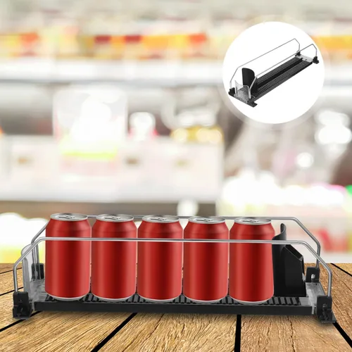 Vista 8 de Hemobllo Organizador de bebidas para nevera, organizador de latas de botellas de refrigerador, organizador de bebidas, empujador