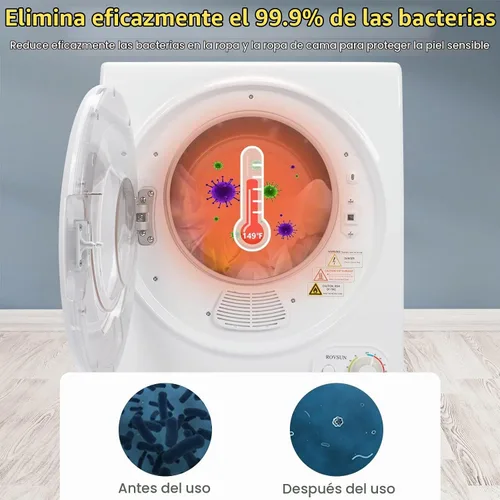 Vista 5 de ROVSUN Secadora de Ropa Portátil de 1.5 Pies Cúbicos y Lavadora Completamente Automática de 17.6 Libras, Juego Combinado de Lavadora y Secadora