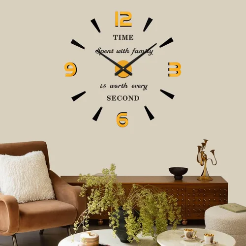 Vista 7 de VANGOLD Reloj de Pared de Gran Tamaño para Decoración de Sala de Estar, Relojes de Pared Decorativos a Pilas (Decoración Dorada del Hogar)