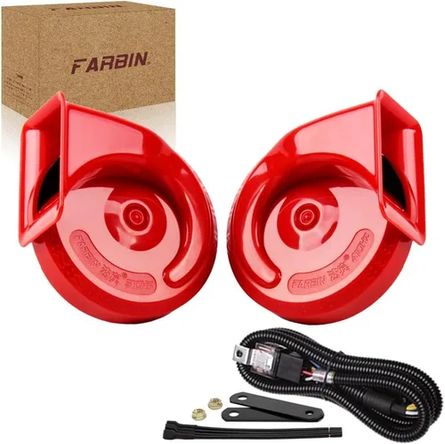 Vista 9 de FARBIN Bocinas de Coche 12V Fuertes de Doble Tono Bocina de Caracol Automática Kit de Bocina Eléctrica con Arnés de Relé e Interruptor para Camión