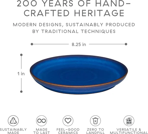 Vista 5 de Denby Imperial - Juego de 4 platos para ensalada, talla única, color azul cobalto