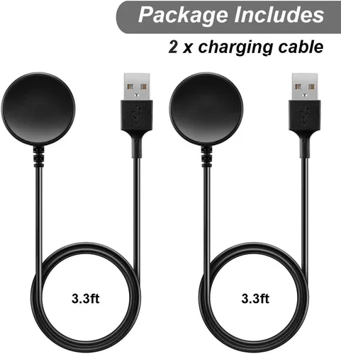 Vista 5 de Cargador para Samsung Galaxy Watch 3/4/5/6/7 Cable de carga de repuesto para reloj inteligente [2 unidades, 3.3 pies]
