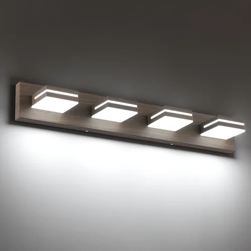 Vista 16 de SineRise - Moderna lámpara LED para tocador de baño (2 luces, 39.4 cm, regulable), iluminación de pared de baño moderna de acrílico cepillado sobre