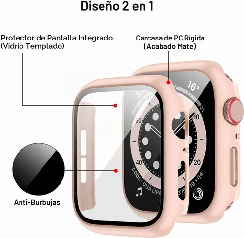 Vista 3 de Paquete de 10 fundas para Apple Watch Series 3/2/1 de 1.496 pulgadas con protector de pantalla de vidrio templado, alta definición, resistente a