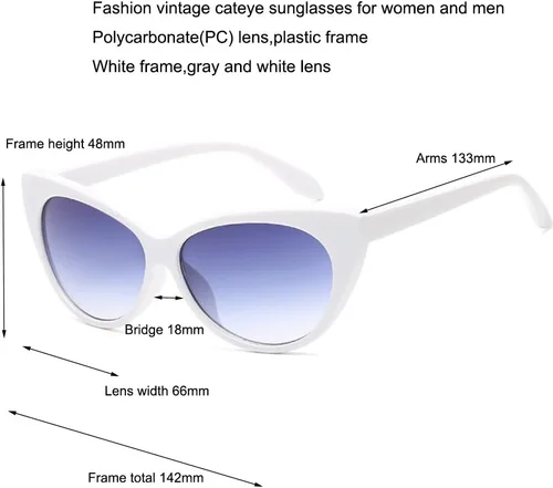 Vista 3 de Armear - Gafas de sol ovaladas retro cateye para mujer