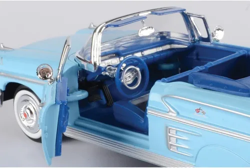 Vista 5 de Chevrolet Impala Convertible 1958, azul - Motormax Premium American 73267 - Modelo de automóvil fundido a presión a escala 1/24, unisex, para niños