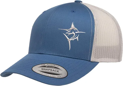 Vista 43 de Embroidered Swordfish Trucker Hat for Men & Women – Adjustable Mesh Back Snapback Baseball Cap for Fishing Negro-swwt