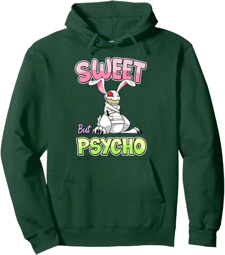 Vista 7 de Sweet But Psycho - Sudadera con capucha de conejo gótico espeluznante, Negro