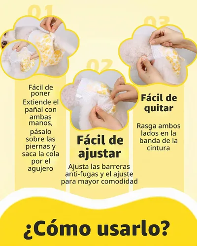 Vista 6 de Dono Pañales desechables para perros hembra, talla XS, 96
