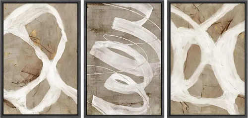 Vista 148 de SIGNWIN Lienzo enmarcado para pared, juego de arte abstracto de serenidad costera, ilustraciones abstractas junto al mar, arte moderno, decorativo