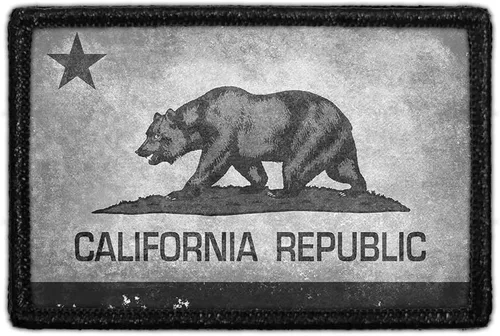 Vista 4 de Parche de moral para placa de matrícula de California Bay Area Gancho y bucle para sombreros, jeans, chalecos, abrigos, 2 x 3 pulgadas por Pull
