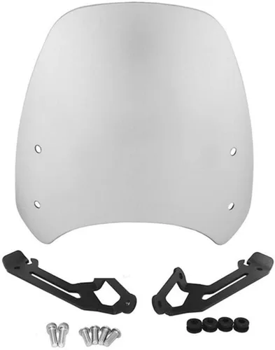 Vista 9 de GLoyer Motorcycle Windshield Windscreen Windshield Fly Screen Shield Wind Deflector with Holder Compatible with Ducati Scrambler 400 800 2015 2016
