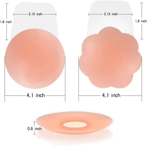 Vista 3 de Cubiertas para pezones, pastas de levantamiento de senos para mujeres, reutilizables, adhesivas, invisibles, cubierta de silicona