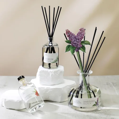Vista 2 de Juego de Difusor de Aromas con Varillas, Difusor Aromático con Varillas para Fragancias del Hogar, Difusor de Aromas para Decoración de Estanteria