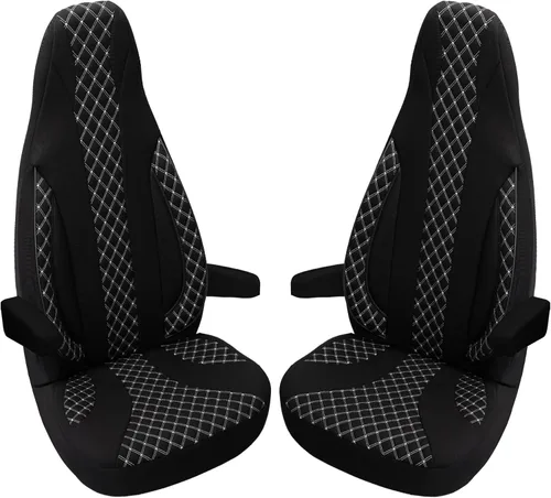 Vista 12 de Bremer SITZBEZÜGE Motorhome Seat Covers Ford Transit Custom Vanestro Atlantic Titanium WPL401 WPL401 - Black/Grey