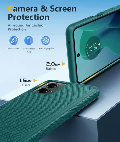 Vista 1144 de FNTCASE Funda para iPhone 17 Pro: Fundas delgadas translúcidas de color azul claro compatibles con MagSafe, protección completa de la cámara
